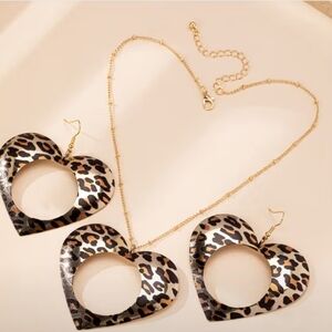 Hollow Heart Pendant & Earring Set